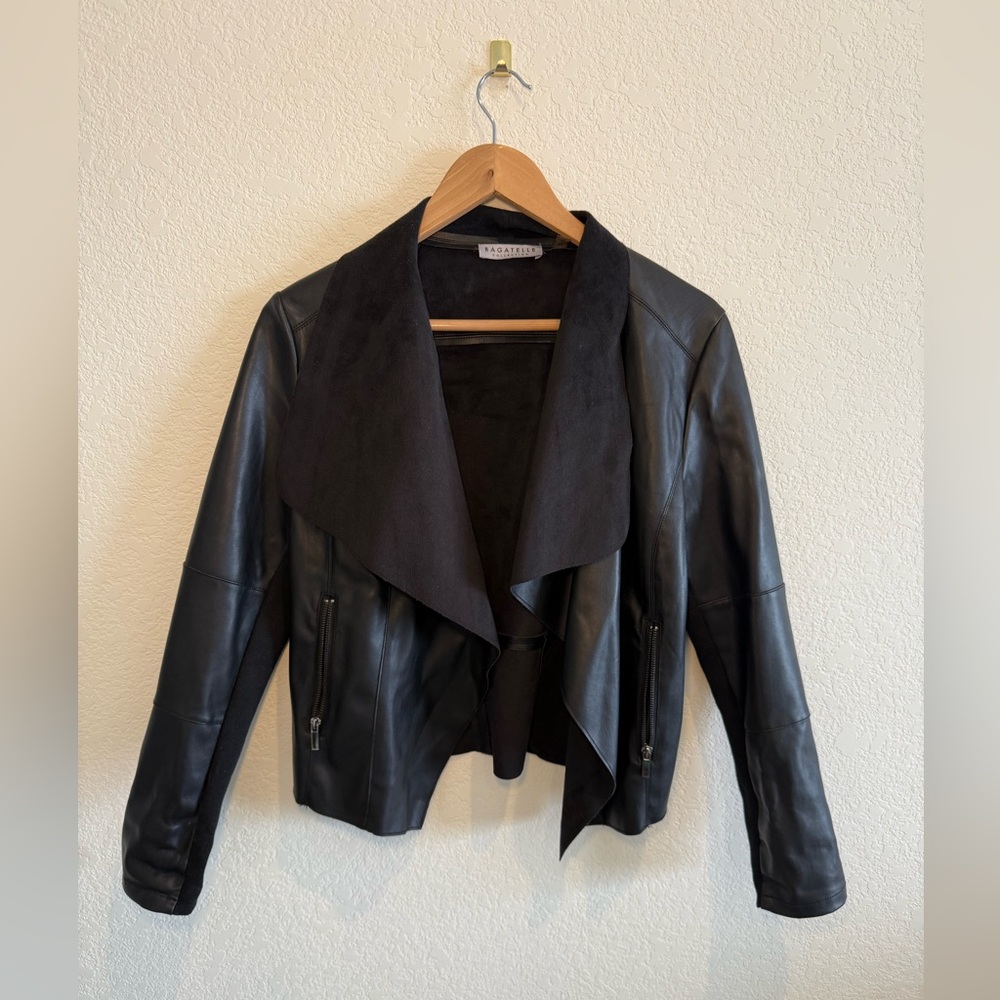 Bagatelle Woman's Black Faux Leather Jacket- M